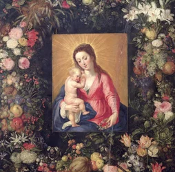 Garland of Fruit and Flowers with Virgin and Child (detail)